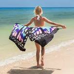 Plážové šaty - motýlí křídla - L-XL - modré