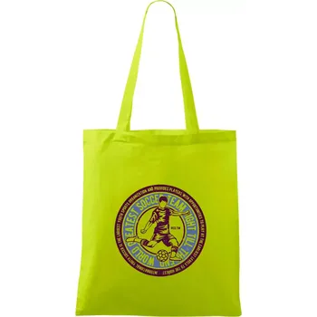 Soccer kulatý motiv - Taška bavlněná - 42 x 38 cm ( Limetková )