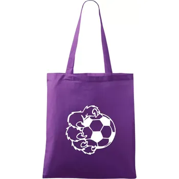 Medvědí tlapa fotbal - Taška bavlněná - 42 x 38 cm ( Fialová )