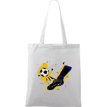 Nákupní taška Kopačka s míčem - Taška bavlněná - 42 x 38 cm ( Bílá )