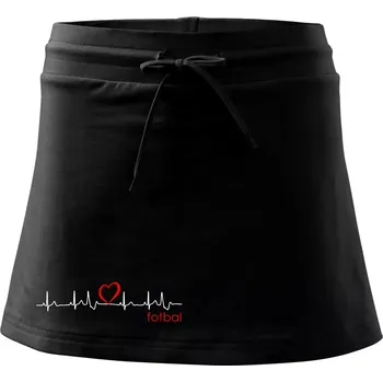Dámská sukně Moje srdce bije pro fotbal - Sportovní sukně - two in one - L ( Černá )