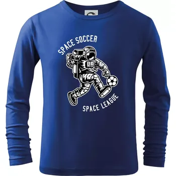 Chlapecké tričko Vesmírný fotbalista - Triko dětské Long Sleeve - 122 cm/6 let ( Královská modrá )