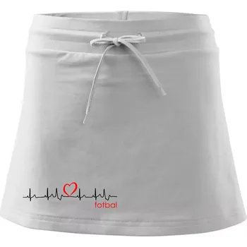 Dámská sukně Moje srdce bije pro fotbal - Sportovní sukně - two in one - L ( Bílá )