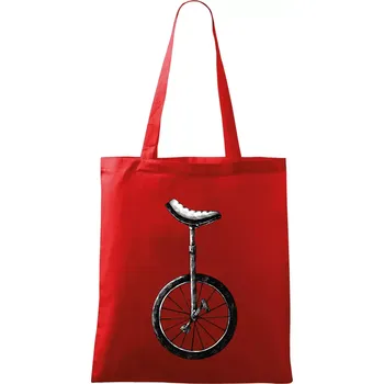 Nákupní taška jednokolka kreslená - Taška bavlněná - 42 x 38 cm ( Červená )