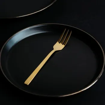 Příbor Jídelní vidličky z nerezové oceli PIANO GOLD 21,3 cm 3 ks.