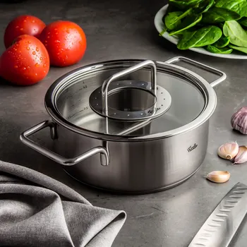 Hrnec FISSLER Pure Collection 20 cm - nerezový hrnec se skleněným víkem
