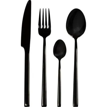 Příbor AMBITION Como 24 ks černá - sada příborů pro 6 osob z nerezové oceli