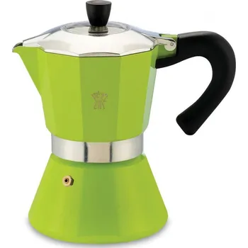 Moka konvice PEZZETTI Bellexpress green pro 3 šálky espressa (3 tz) - hliníkový vysokotlaký kávovar