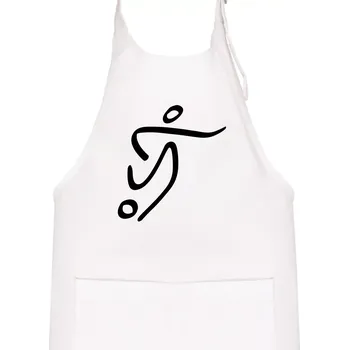 Kuchyňská zástěra Fotbalista silueta - Dětská zástěra na vaření - Univerzální velikost ( Bílá )