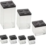 OMADA BRICKSTORE HIGH akrylové dózy na potraviny ČERNÁ 7 ks.