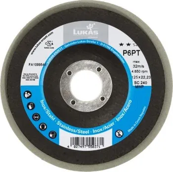Brusný kotouč LUKAS Lešticí nástroje P6PT 125 (schräg) SIC 400 WP, A671712540014