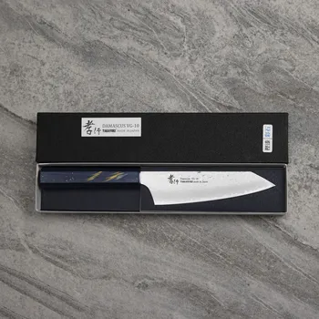 Kuchyňský nůž SAKAI TAKAYUKI Urushi Saiseki 16 cm - japonský kuchařský nůž z damaskové oceli