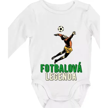 Kojenecký body Fotbalová legenda brankář - Body kojenecké s dlouhým rukávem - Dlouhý r. do 3 měs ( Bílá )