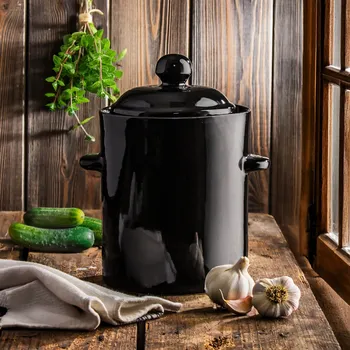 Zelák Keramický sud na kvašení zelí a okurek s hermetickým víkem HEBAN KRYSTYNKA 2,5 l