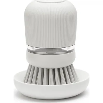 Kartáč na nádobí BRABANTIA SinkSide mix barev - silikonový kartáč na mytí nádobí s dávkovačem na tekutý detergent