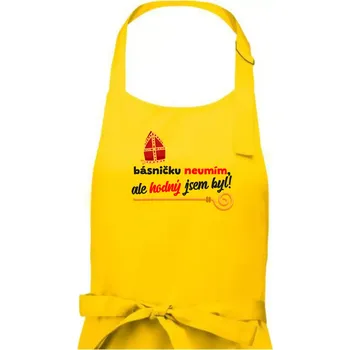 Kuchyňská zástěra Básničku neumím, ale hodný jsem byl - Pánská zástěra na vaření - Univerzální velikost ( Žlutá )