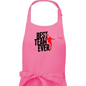 Kuchyňská zástěra Best team ever - Pánská zástěra na vaření - Univerzální velikost ( Růžová )