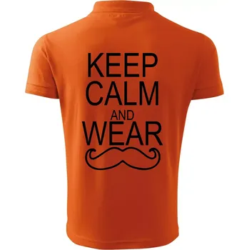 Pánská košile Keep calm and wear mustache - Polokošile pánská Pique Polo 203 - M ( Oranžová )