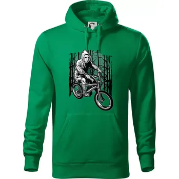 Pánská mikina Ride Bike To Kill - Mikina pánská Cape s kapucí - 3XL ( Středně zelená )