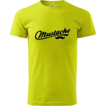 Mustache - nápis - Klasické pánské triko vyšší gramáže - L ( Limetková )
