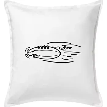 Polštář Americký fotbal letící míč - Polštář 50x50 - 50x50 - Pouze potah ( Bílá )