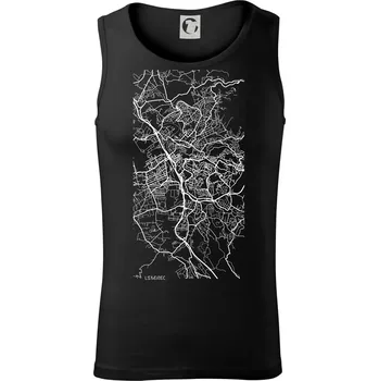 Černobílá mapa Liberec - Tílko pánské Core - 2XL ( Černá )
