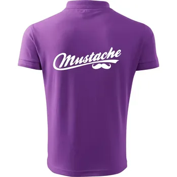 Pánská košile Mustache - nápis - Polokošile pánská Pique Polo 203 - 2XL ( Fialová )
