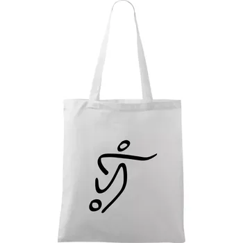 Nákupní taška Fotbalista silueta - Taška bavlněná - 42 x 38 cm ( Bílá )