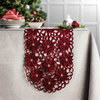 ubrus Polyesterový běhoun na stůl JEDEKA BN 353 SPURGE RED červený 40 x 90 cm