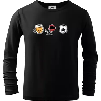 Chlapecké tričko Hattrick fotbal - Triko dětské Long Sleeve - 122 cm/6 let ( Černá )
