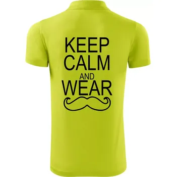 Pánská košile Keep calm and wear mustache - Polokošile Victory sportovní (dresovina) - 2XL ( Limetková )