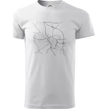 Černobílá mapa Chrudim - Triko extra velké (5-8XL) - 8XL ( Bílá )