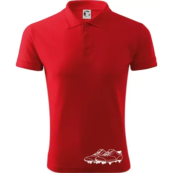 Pánská košile FOOTBALL nápis šikmo - Polokošile pánská Pique Polo 203 - M ( Červená )