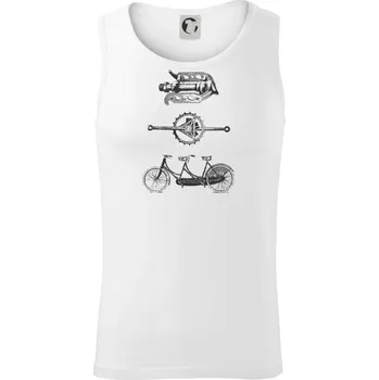 Cycling vintage - Tílko pánské Core - M ( Bílá )
