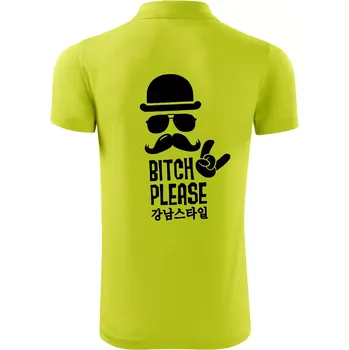 Pánská košile Bitch please! Mustache - Polokošile Victory sportovní (dresovina) - M ( Limetková )