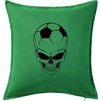 Polštář Fotbal lebka míč - Polštář 50x50 - 50x50 - Pouze potah ( Středně zelená )
