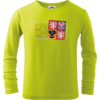 ČR znak na ledě - Triko dětské Long Sleeve - 104-110cm / 3-4 roky ( Limetková )
