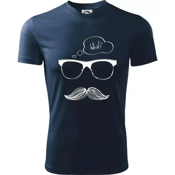Chlapecké tričko Mustache what? - Dětské triko sportovní (dresovina) - 146 cm/10 let ( Námořní modrá (velmi tmavá - téměř černá) )