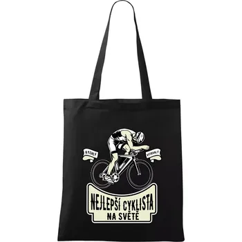Nákupní taška Nejlepší cyklista na světě - Taška bavlněná - 42 x 38 cm ( Černá )