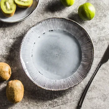 Stolování Kameninový dezertní talíř ORGANIC HAND MADE MODRÝ 21,5 cm