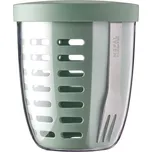 MEPAL Ellipse Fruit & Veggie Pot Nordic Sage 0,6 l - plastová nádoba na ovoce a zeleninu s vidličkou