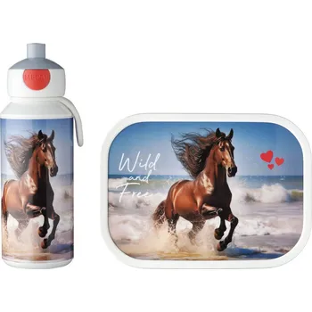 Dětské zboží MEPAL Campus Wild Horse 2 el. - plastová krabička na svačinu / obědová krabička s lahví na pití