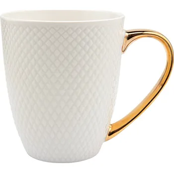 Porcelánový hrnek FLORINA ROMBY bílý 420 ml