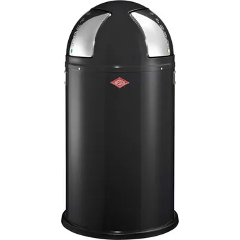 Odpadkový koš WESCO Push Two 50 l černý - dvoukomorový ocelový koš na třídění odpadu