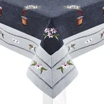 Vyšívaný polyesterový ubrus ONE DONUTS GREY 85 x 85 cm