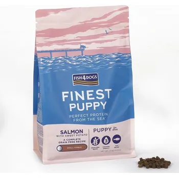 Krmivo pro psa FISH4DOGS Granule malé pro štěňátka Finest losos se sladkými bramborami 1,5 kg, 2m+