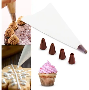 Silikonový zdobicí sáček (cukrářský) se 5 tryskami SWEET CAKE 38 x 22 cm