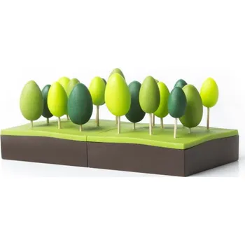 Párátko a napichovátko QUALY Forest Party 9 ks zelené – plastové, dezertní vidličky