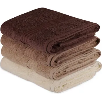 Ručník Sada 4 ks ručníků Rainbow 70x140 cm hnědá
