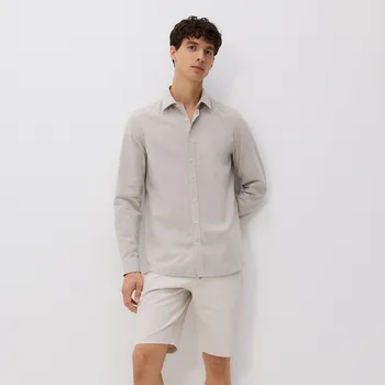 Pánské oblečení Reserved - Kraťasy regular carrot s páskem - béžová - 0045V-08X - 0045V-08X-34